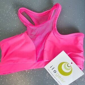Vicky Sports Bra Dancewear Neon Pink Child Large